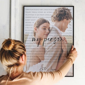 Song Lyrics Wall Art, Personalized First Dance Song, Printable Memorial Gift, First Anniversary Gift for Him Her, Custom Lyrics with Photo