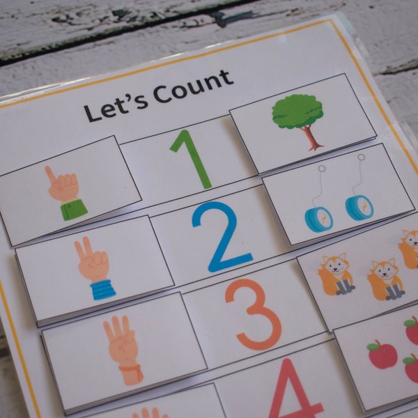 Let's Count Busy Binder Printable, Counting Activity, Homeschool Worksheet, Busy Binder for Toddlers, Preschool Learning Numbers