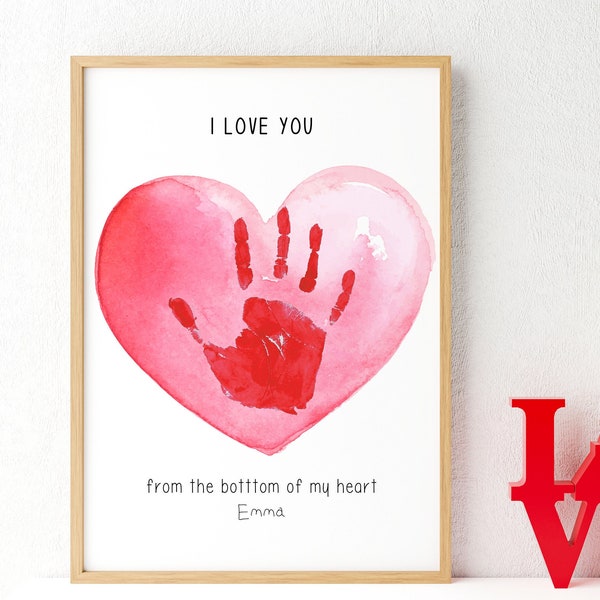 Valentine's Day Craft, DIY Handprint Art, Heart Footprint, Valentine Craft for Kids, Preschool Activity, Valentine Keepsake