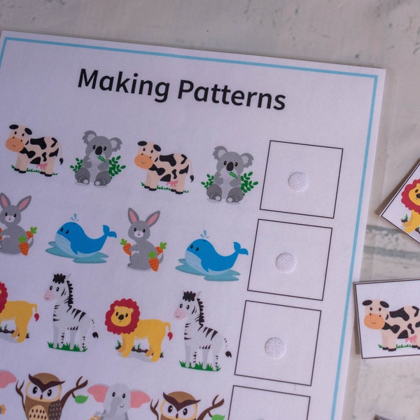 Educational Activity, Pattern Worksheet, Homeschool Printable, Busy Binder for Kids, Montessori Learning
