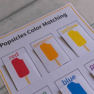 Educational Activity, Colors Matching Game, Homeschool Printable, Busy Binder for Kids, Montessori Learning