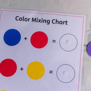 Color Mixing Chart, Primary Colors Worksheet, Busy Book Printable ...