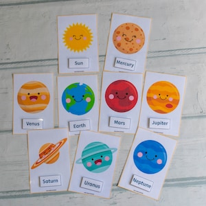 Solar System Cards, Homeschool Educational Game, Learning Activity, Busy Binder for Kids, Preschool Curriculum