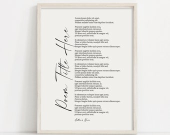 Custom Poem Art Print: Personalized Poetry Gift (Digital File)