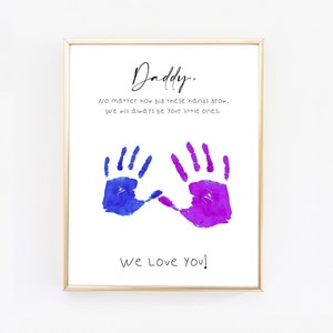 Non importa quanto siano grandi queste mani, regalo fai da te per la festa del papà, impronte di mani di fratelli, ricordi per i bambini, lavoretti con ricordi per papà, regalo di compleanno