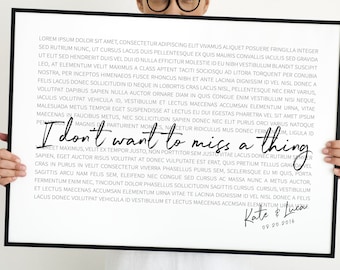 Custom Song Lyrics Anniversary Poster: First Dance Gift (Digital Download)