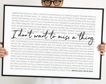 Custom Song Lyrics Anniversary Poster: First Dance Gift (Digital Download)