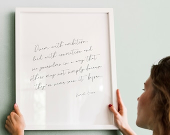 Kamala Harris Quote, Dream with Ambition, Inspirational Printable, Feminist Wall Art, Motivational Art, 2020 Presidential Election
