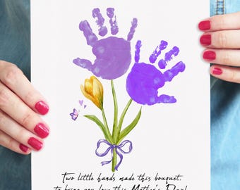 Handprint Bouquet Mother's Day Craft: Sibling Keepsake (Digital Download)