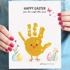 Easter Handprint Craft | DIY Baby Chick Printable | Kids Easter Art for Toddlers & Preschool | Easter Keepsake Gift | Cutest Little Chick