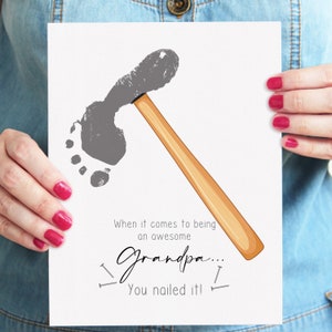 Création artisanale d'empreintes de pas de grand-père | Cadeau DIY pour la fête des pères | Souvenir imprimable des enfants | Bricolage souvenir pour grands-parents | Cadeau d'anniversaire