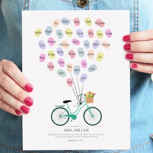 Teacher Appreciation Gift, Personalized Thumbprint Keepsake from Student, Teacher Fingerprint Craft, End of Year Graduation Gift
