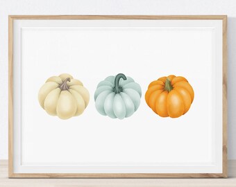 Pumpkins Printable Art Fall Autumn Decor Thanksgiving Wall | Etsy