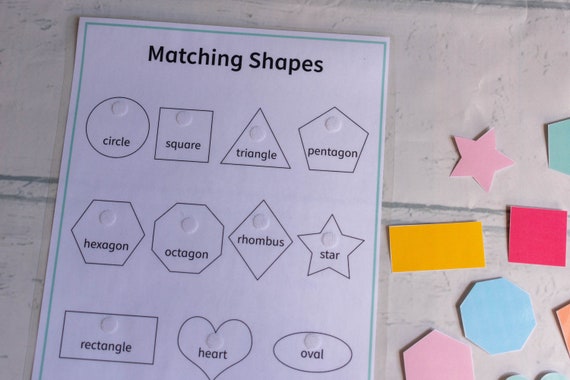Educational Activity, Shapes Worksheet, Homeschool Printable, Busy Binder for Kids, Montessori Learning