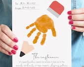 Teacher Appreciation Handprint Gift, The Influence of a Good Teacher, DIY Keepsake from Students, Personalized End of Year Gift