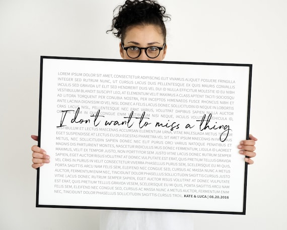 Custom Song Lyrics Anniversary Poster: First Dance Gift (Digital Download)