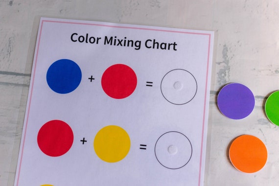 Color Mixing Chart Primary Colors Worksheet Busy Book - Etsy