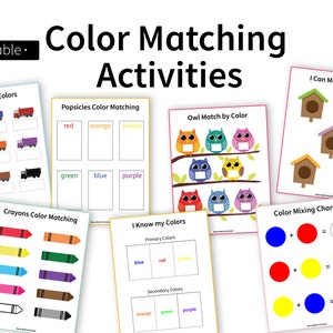 Homeschool Printables, Educational Activity, Colors Worksheet Bundle, Busy Binder for Kids, Montessori Learning