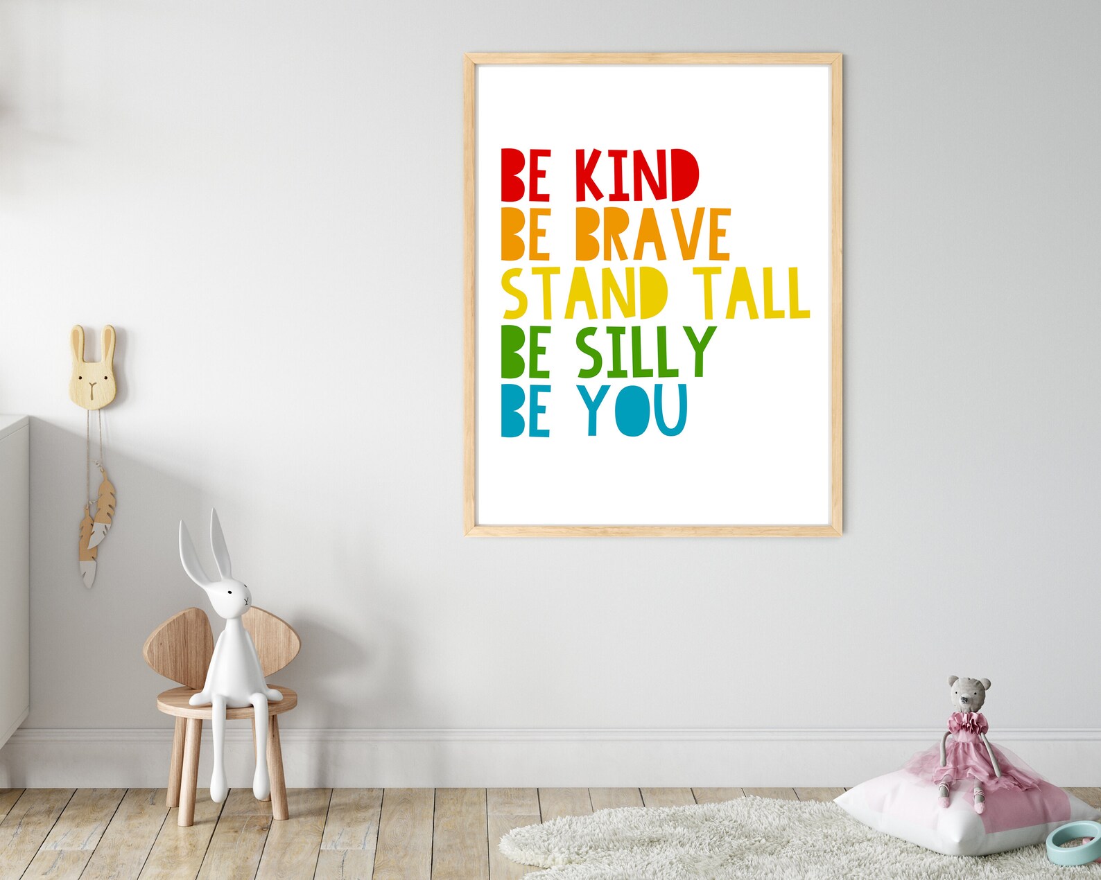 Playroom Rules Wall Art Colorful Quote Poster Be Kind Be Etsy