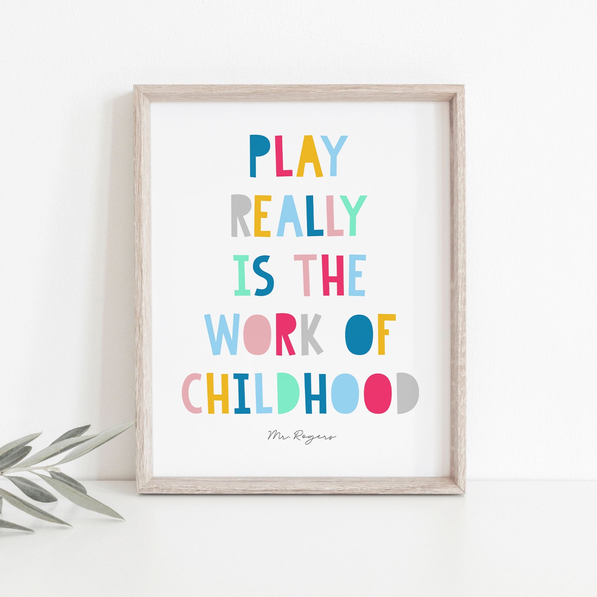 Play Really is the Work of Childhood Mr Rogers Printable | Etsy