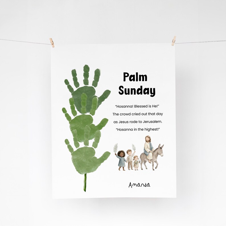 Palm Sunday Handprint Craft Printable | Christian Easter Keepsake Art ...