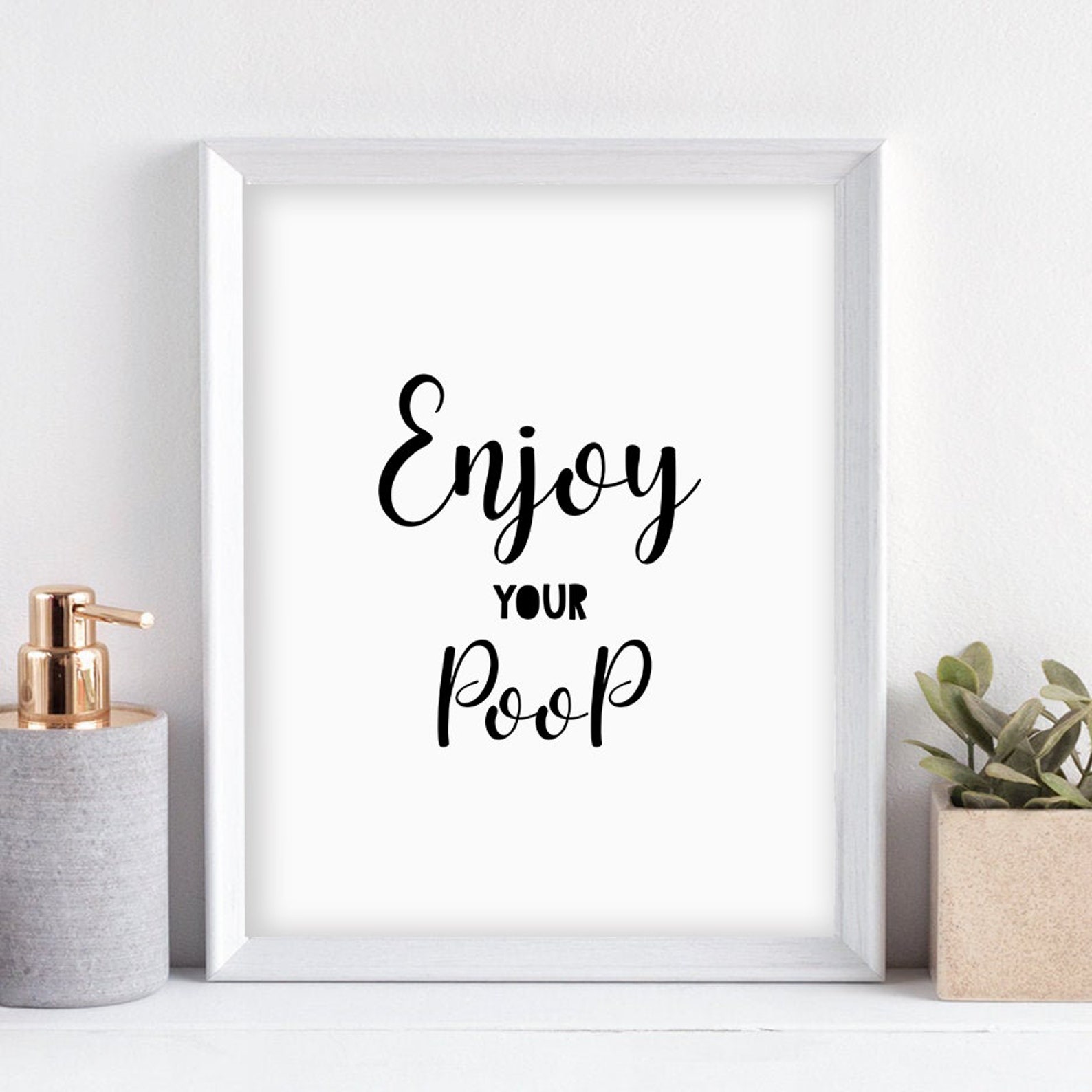 Bathroom Wall Art Set of 4 Funny Bathroom Wall Print Enjoy Etsy