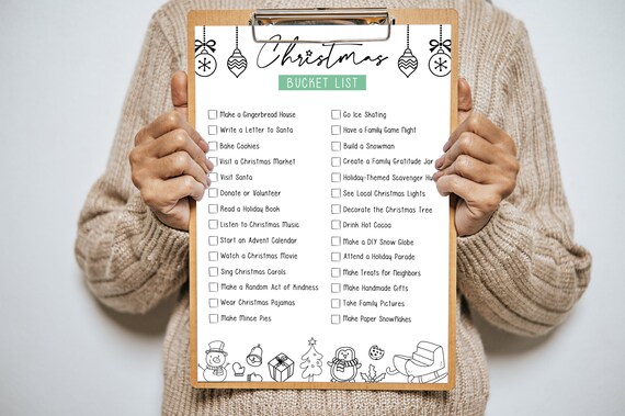 Christmas Bucket List Printable, Holiday Activities Checklist, Winter Break  Printable Template, Winter to Do List - Etsy