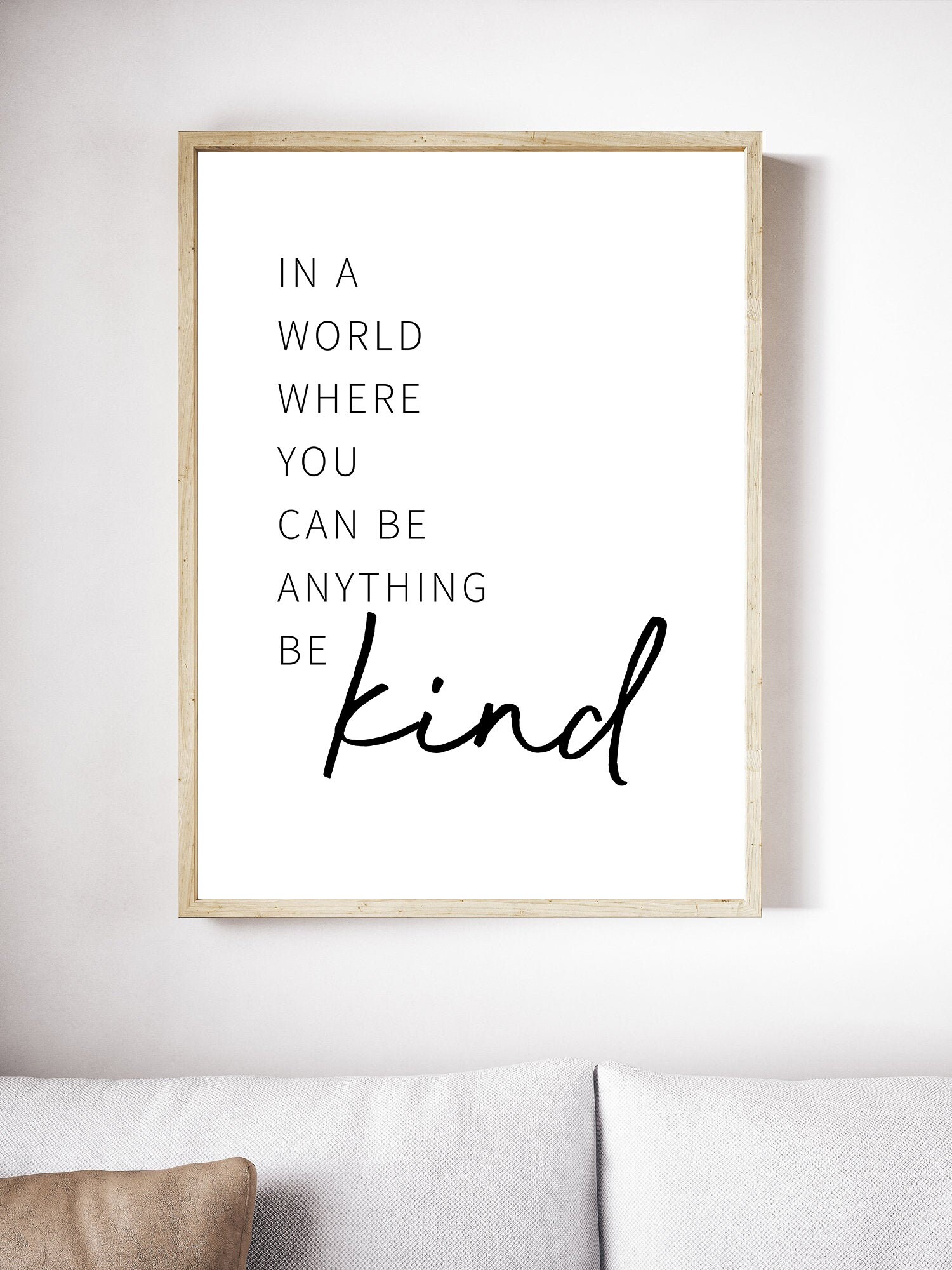 Be Kind Wall Art in A World Where You Can Be Anything Be Kind - Etsy