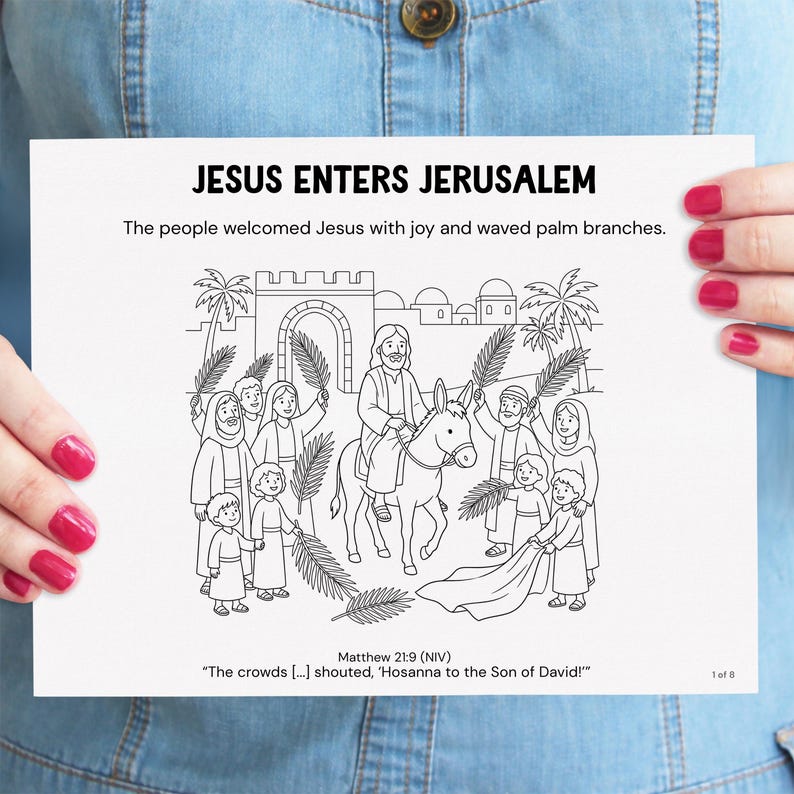 Christian Easter Coloring Pages for Kids | Holy Week Bible Story ...