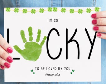 St Patrick’s Day Craft | I’m So Lucky Handprint Printable (Digital Download)