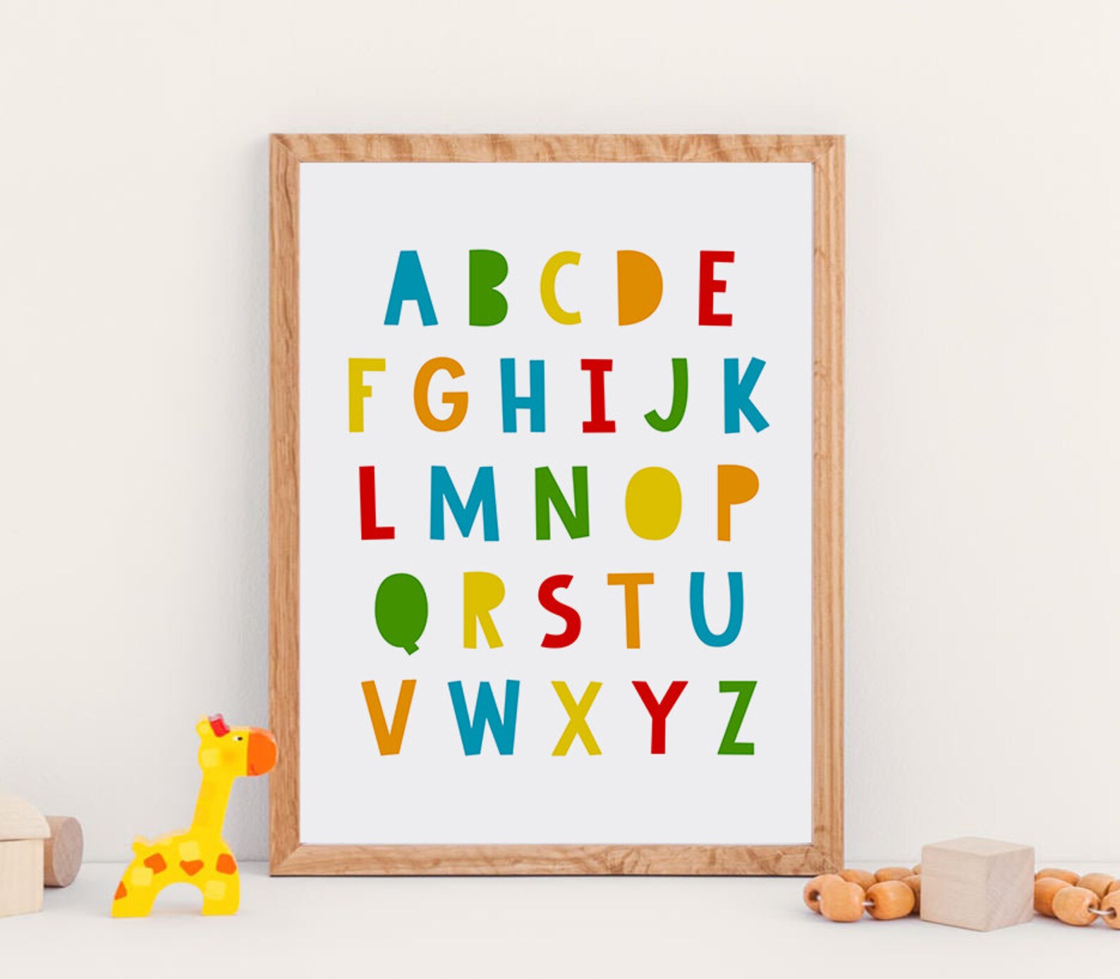 Kids Alphabet Wall Art Colorful ABC Print for Nursery Etsy
