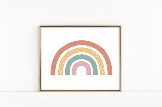 Rainbow Nursery Wall Art Colorful Scandinavian Rainbow Poster | Etsy