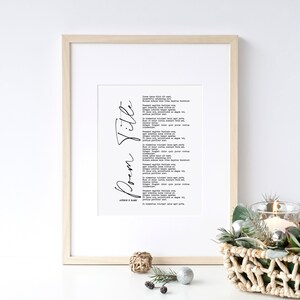 Custom Poem Art, Printable Poetry, Personalized Poem Poster ...