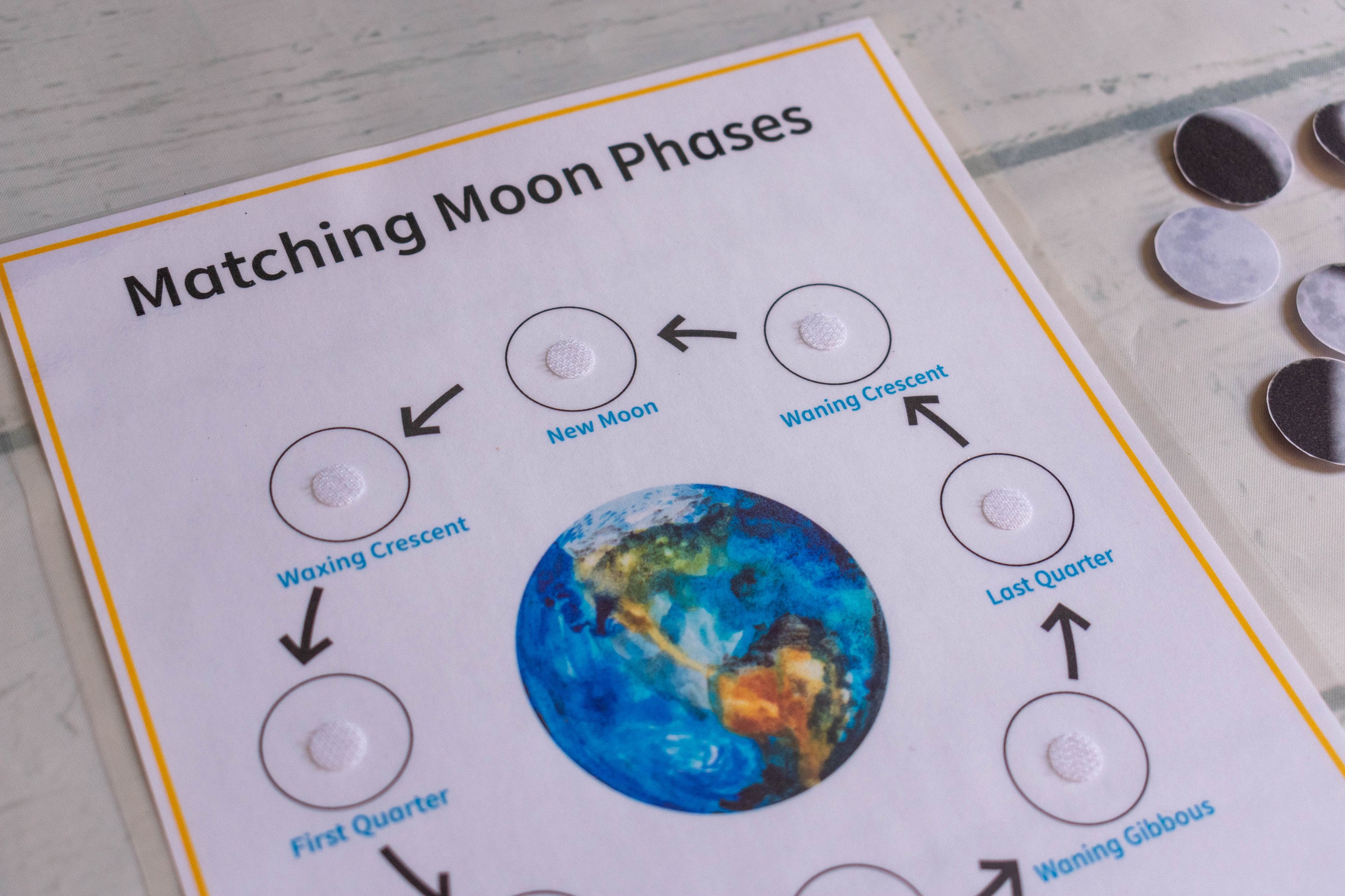 Educational Activity Moon Phases Homeschool Printable Busy | Etsy