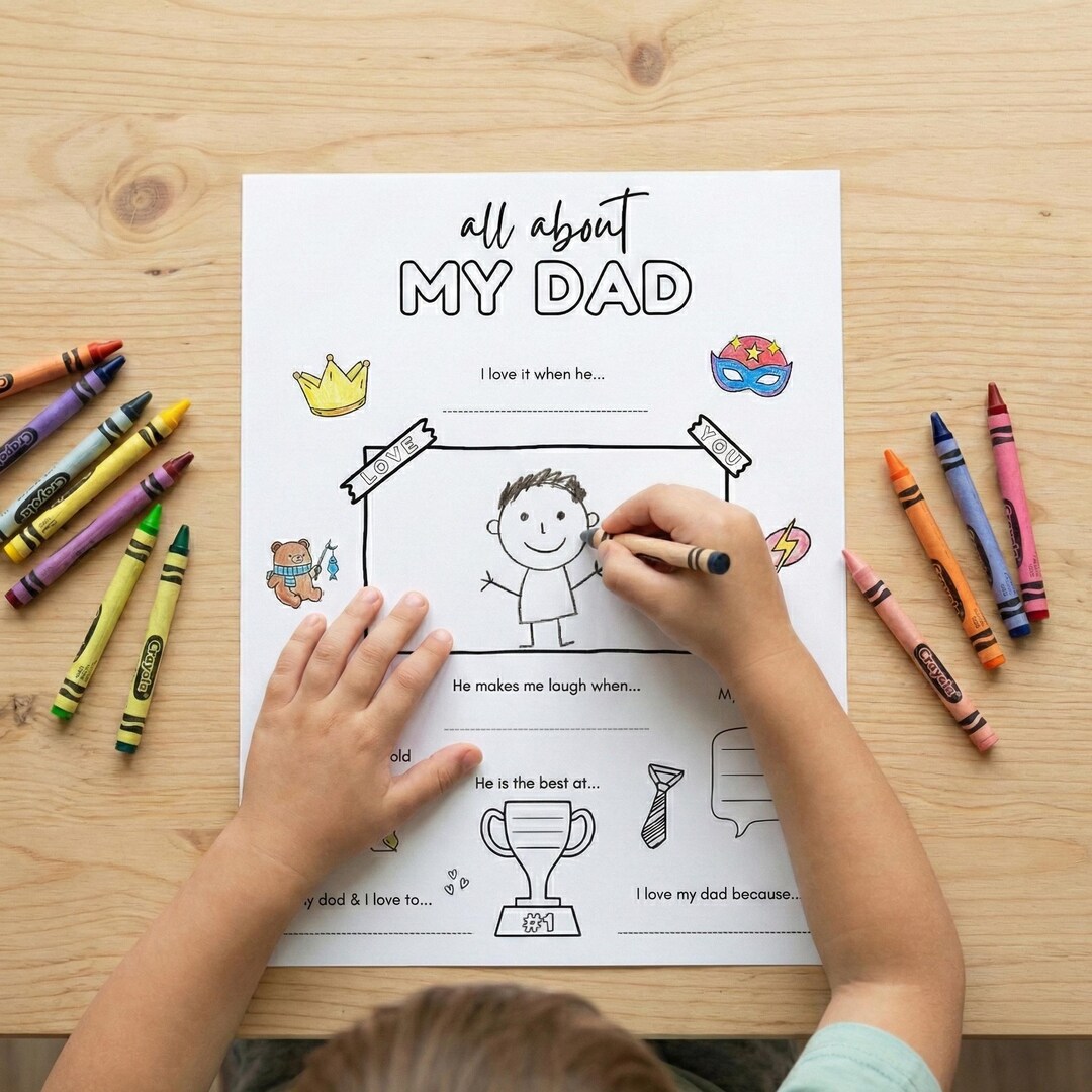 All About My Dad Printable | Father’s Day Worksheet - Etsy UK