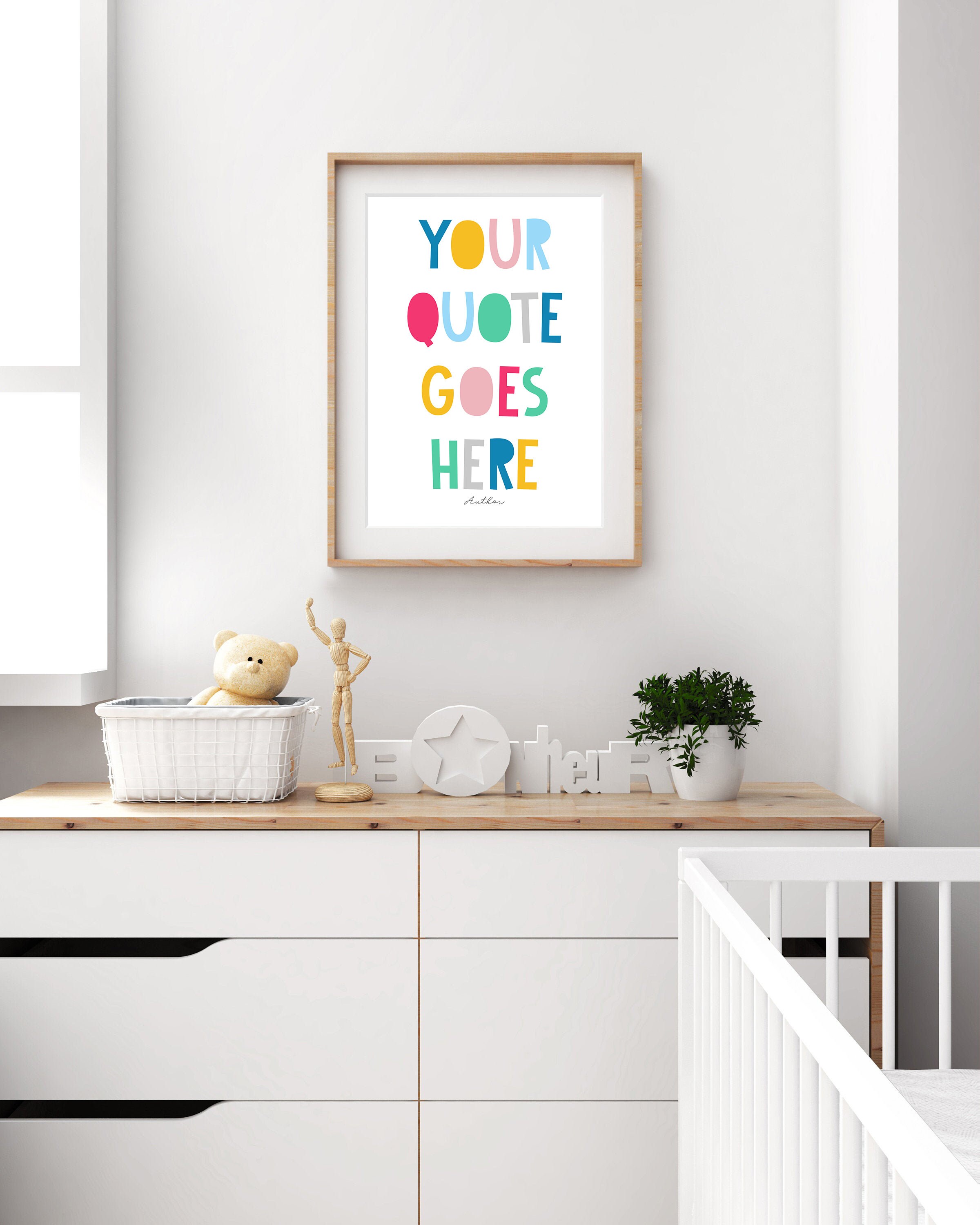 Custom Nursery Quote, Colorful Printable Wall Art, Kids Room Decor ...