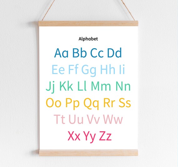 Educational Printable Colorful Alphabet Poster Homeschool - Etsy