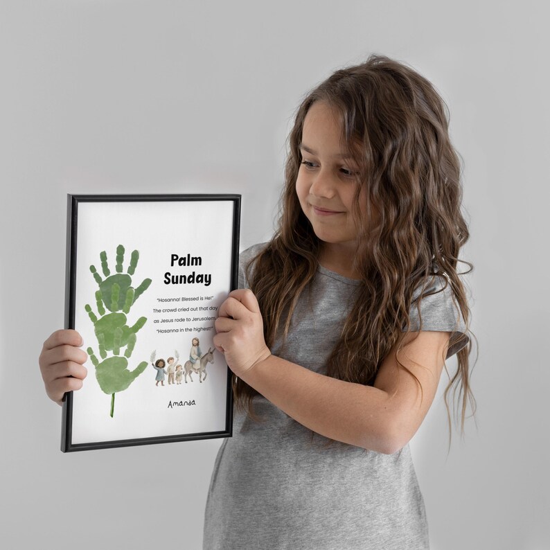 Palm Sunday Handprint Craft Printable | Christian Easter Keepsake Art ...