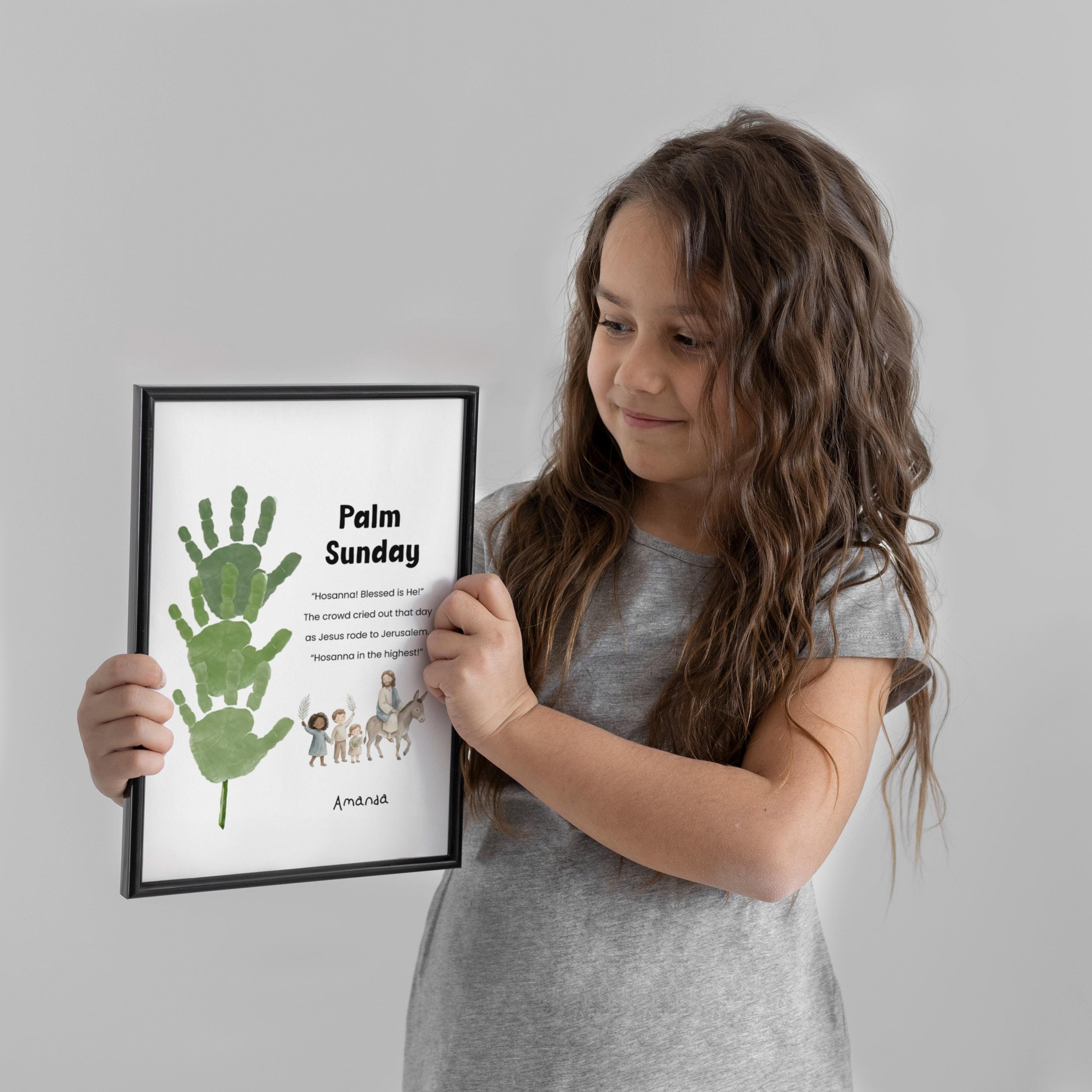 Palm Sunday Handprint Craft Printable | Christian Easter Keepsake Art ...