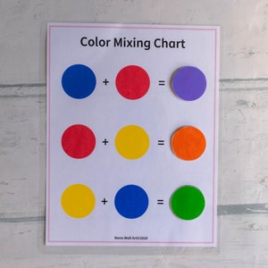 Color Mixing Chart, Primary Colors Worksheet, Busy Book Printable ...