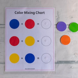 Color Mixing Chart, Primary Colors Worksheet, Busy Book Printable ...