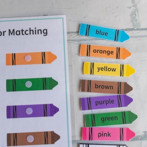 Color Matching Game, Busy Book Printable, Educational Activity, Homeschool Worksheet, Busy Binder for Toddlers image 2