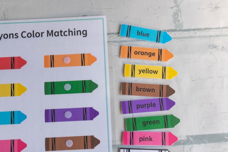 Color Matching Game, Busy Book Printable, Educational Activity, Homeschool Worksheet, Busy Binder for Toddlers image 2