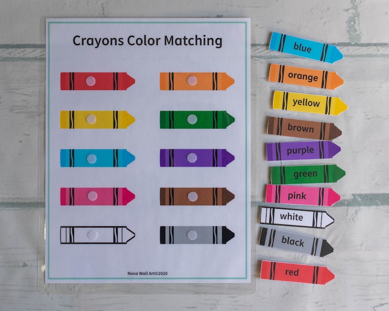 Color Matching Game, Busy Book Printable, Educational Activity, Homeschool Worksheet, Busy Binder for Toddlers image 1