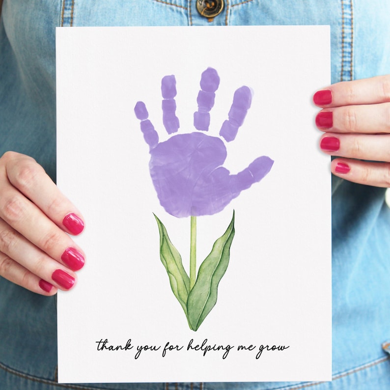 Teacher Appreciation Handprint Craft | Thank You for Helping Me Grow ...