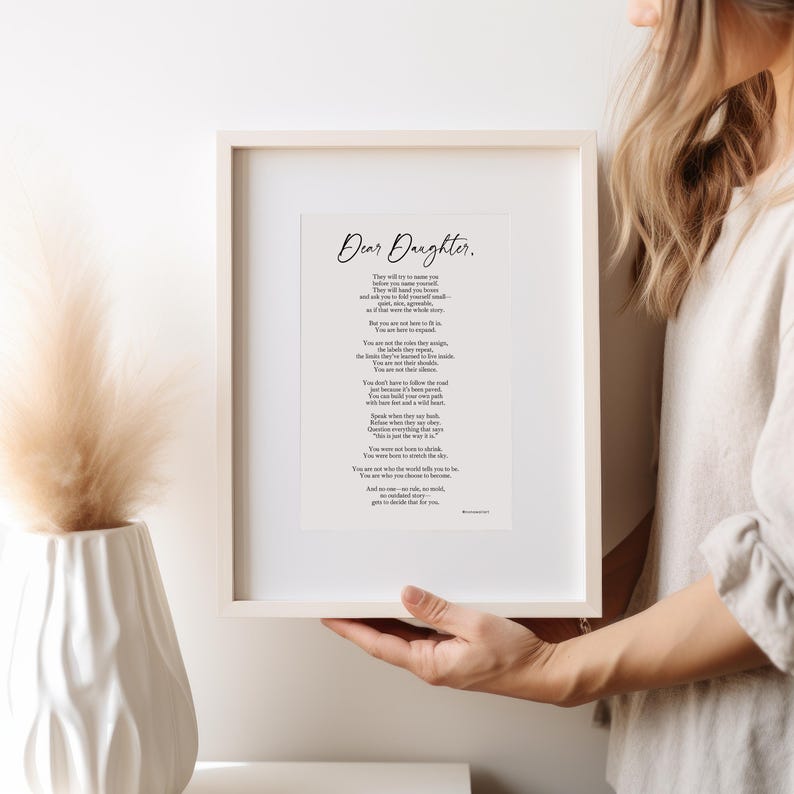 Dear Daughter Poem Print: Empowering Gift From Mom (printable) - Etsy