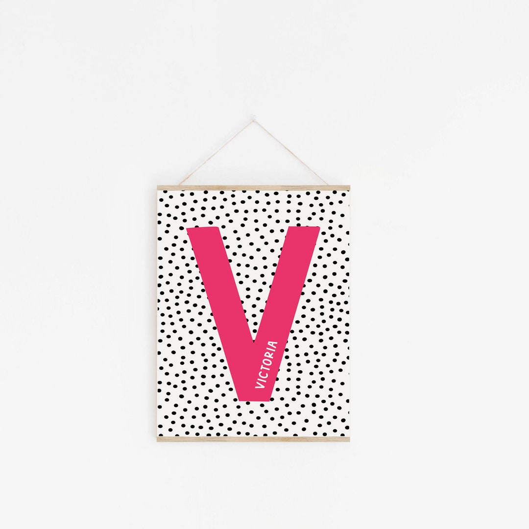 Personalized Name Printable, Custom Spotty Nursery Initial, Monogram ...