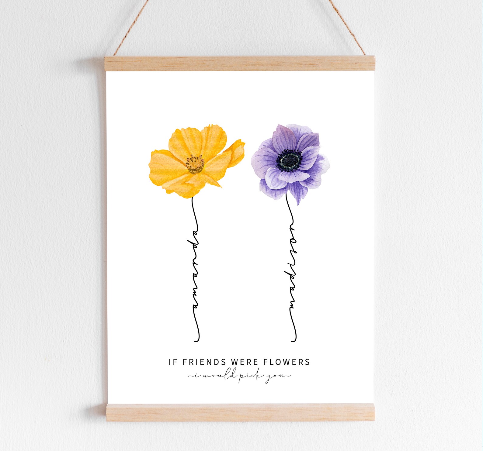 Personalized Best Friend Flower, Valentine's Day Gift, If Friends Were ...