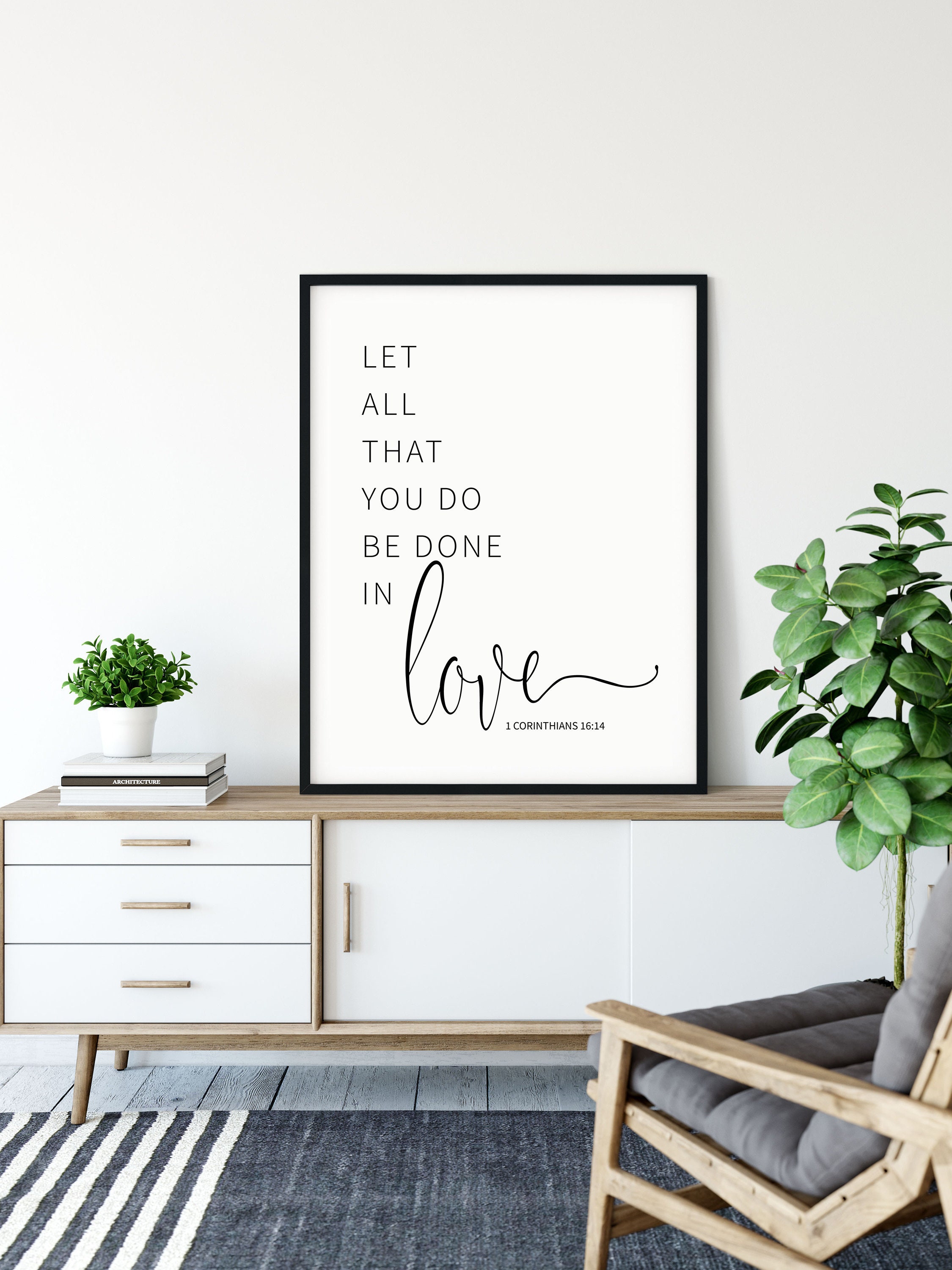 Bible Verse Wall Art Let All That You Do Be Done in Love 1 | Etsy