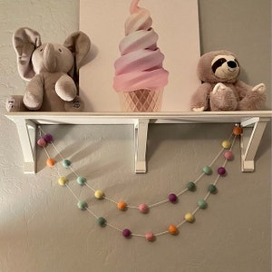 Girls Nursery Wall Art, Rainbow Ice Cream Poster on Blush Background ...